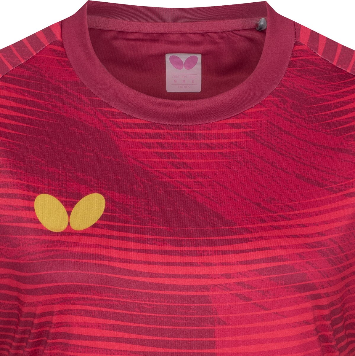 Butterfly Table Tennis - Puro Lady Shirt - Red - Front - Close-Up